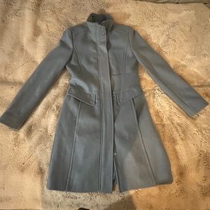 Kenneth Cole New York Women’s Blue-Gray Wool Blend Trench Coat